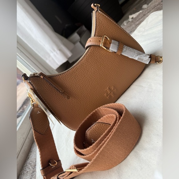 New ToryBurch THEA CONVERTIBLE CROSSBODY TIRAMISU 2 straps - Picture 3 of 11